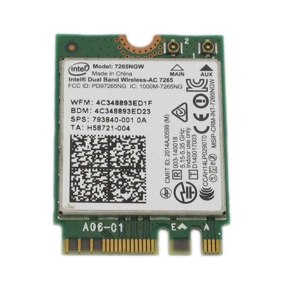 HP WLAN-Modul Intel Dual Band Wireless-AC 7265 7265NGW 860883-001 - Bild 1 von 1