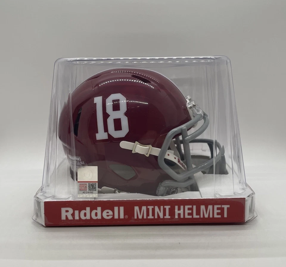 Alabama Crimson Tide #18 NCAA Riddell Speed Mini Football Helmet