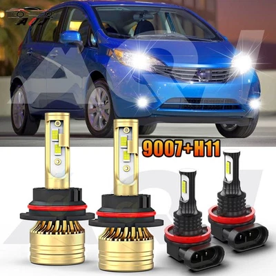 Faro LED haz alto/bajo + bombillas antiniebla 4X para Nissan Versa Note 2014-2018 Foto 1 de 4