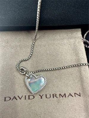 Collar Amuleto Corazón David Yurman 925 con Madreperla y Diamantes En Caja Foto 1 de 4