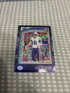 2024 Panini Donruss Optic - Rated Rookie Will Reichard #297 Purple Scope... - Picture 1 of 2