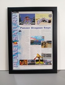 Rare Panzer Dragon Saga Sega Saturn Advertising Sheet Poster Framed Ad Page Framed 