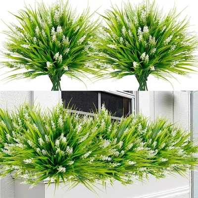 24 Bundles Artificial Plants Outdoor Faux Lavender Flowers Fake Monkey Grass ... - Image 1 of 4