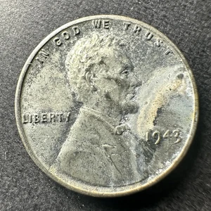 1943 Steel Lincoln Wheat Cent Well-Worn Detail - Picture 1 of 4