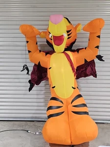 Gemmy Disney Tigger luftgeblasen aufblasbar Halloween über 7 Fuß 21060 selten 2003 funktioniert - Bild 1 von 7