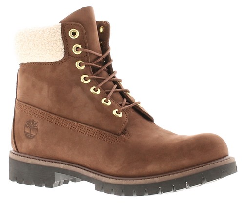 Timberland stivaletti da donna 6 pollici in pelle stringati marroni taglia UK 8
