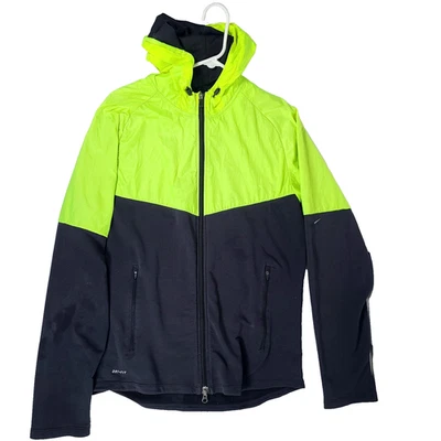 Nike Jacket Men's Large Yellow Dri-Fit Reflective Hi-Vis Windbreaker Windrunner - Image 1 of 4