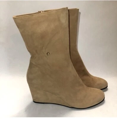 Taryn Rose Tan Suede Wedge Booties, size 40M EU. - Image 1 of 4