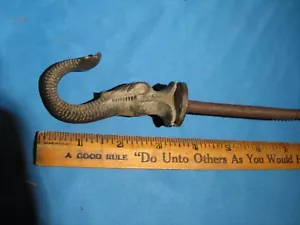 Antique Ceiling Hanging Hook of Fish Vintage Cast Iron Bird Cage Light Hardware - Picture 1 of 6