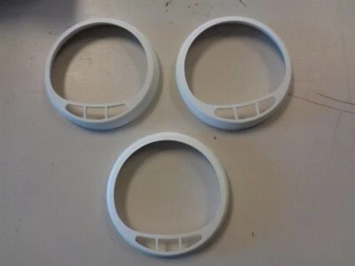 GAUGE BEZEL MULITI-FUNCTION SET OF (3) WHITE 3 3/4" MARINE BOAT - Image 1 of 3
