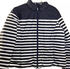 Talbots Down Puffer Striped Yacht Sailor Coat Jacket Size Large Very Clean