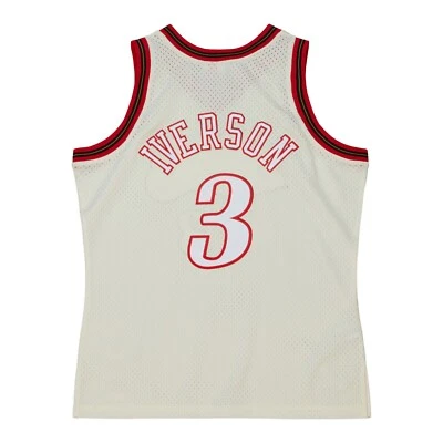 Allen Iverson Mitchell & Ness Swingman Philadelphia 76ers 1997 Jersey - Cream - Image 1 of 4