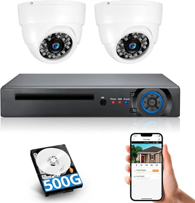 KERUI 5MP 8CH DVR Security Camera System 2pcs 4pcs Security Cameras Email Alert - Image 1 of 4