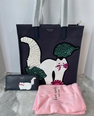Bolso de Mano Kate Spade Kitt Embellecido Grande North South Cat y Cartera Continental Foto 1 de 4