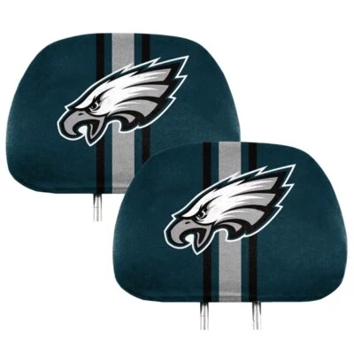 Cubiertas de reposacabezas con licencia Philadelphia Eagles NFL - Juego de 2 - Cubierta de asiento de auto regalo Foto 1 de 4