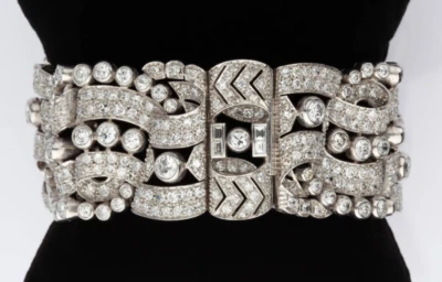 Brazalete Tenis Vintage Art Deco Brillante Creado en Laboratorio Blanco 23.13CT Diamantes Foto 1 de 4