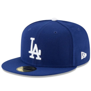 MLB Los Angeles Dodgers LA 59FIFTY 5950 Men's Fitted New Era Hat Cap Royal Blue