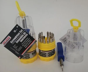 14-In-1 Mini-Screwdriver Set Slot Phillips Torx Hex w Magnetic Handle & Case - Picture 1 of 6