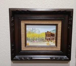 ALTES GERAHMTES SIGNIERTES ÖLGEMÄLDE VON ILA DIE ROTE SCHEUNE COLORADO ÖLGEMÄLDE - Bild 1 von 12