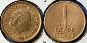 Netherlands 1966 1 Cent - Juliana KM-180 XF+ #101 - US Seller - Picture 1 of 2