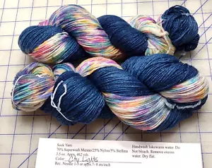 Hilo para dedos de calcetín pintado teñido a mano 100 gm Stellina Sparkle nuevo con etiquetas City Lig - Imagen 1 de 1