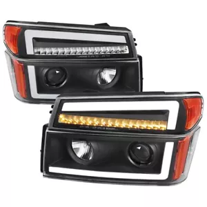 04-12 Chevy Colorado GMC Canyon Headlight Sequential LED Turn Signal DRL Black - Picture 1 of 7