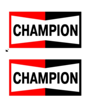 Champion Spark Plug black and red bowtie NASCAR stickers 1-1/2" long x 3/4" high - Image 1 of 2