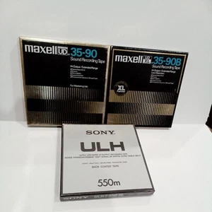 Maxell UDXL 35-90B - 35-90. Sony UHL 550-BL 7" 1/4" Reel To Reel Lot. - Picture 1 of 9