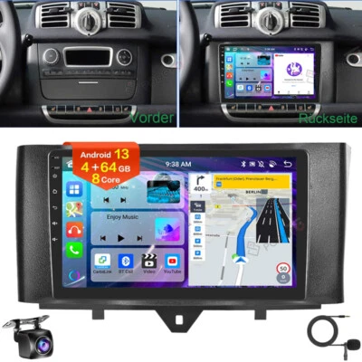 Für Smart Fortwo 451 2010-2015 4+64GB Android 13 Autoradio GPS Navi Carplay DSP - Bild 1 von 4