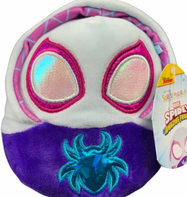 SQUISHMALLOW SPIDERMAN NWT 5" Marvel Ghost-Spider  Pull Down Hood - image 1 of 2