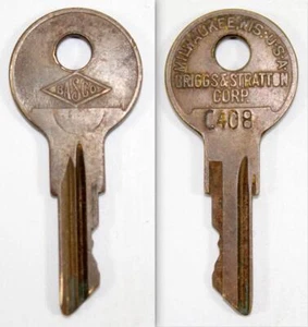 Vintage BASCO Key Briggs & Stratton Corp. Milwaukee USA C408 - Picture 1 of 4