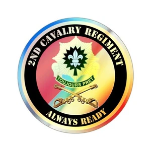 Holographic Die-cut Stickers - 2nd Armored Cavalry Regiment DUI - Always Ready - Picture 1 of 2