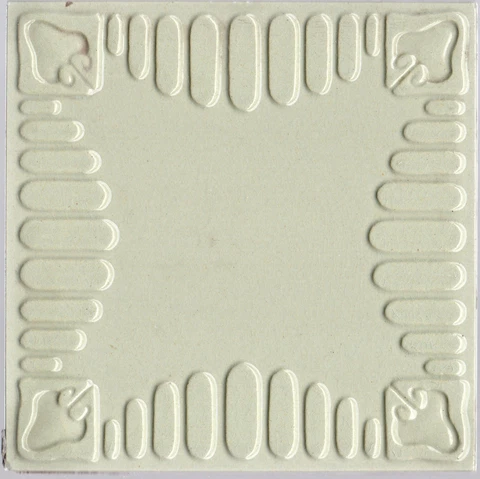 Original c1900 Germany Villeroy & Boch high relief Art Nouveau tile Gray & white Cover