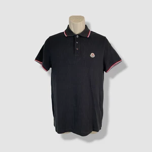 Moncler Men's Black Classic Logo Print Short Sleeve Polo Shirt Size M - Picture 1 of 4