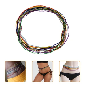 10 Pcs Body Chain Waist Decor Miss Belly Necklaces for Women Colorful Jewelry - Picture 1 of 12