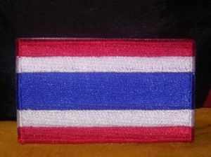 Thailand Flag Embroidered Patch Iron-on Good Luck Magic Charm - Picture 1 of 1