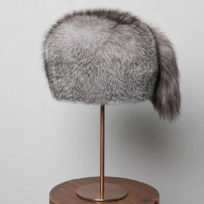 Sombrero de piel de zorro real para hombre Russian Ushanka cosaco Mongolia sombrero invierno cálido gorra de esquí Foto 1 de 4