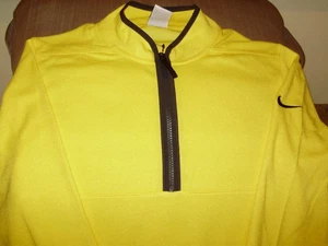 Nike Dri-Fit Victory GM2143 Yellow Amarillo 1/2 Zip L/S Golf Jacket Men's Small - Picture 1 of 11