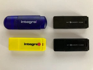 Job Lot 32GB x 4 Integral Courier & Black USB 2.0 Flash Drive Memory Stks - Photo 1/1