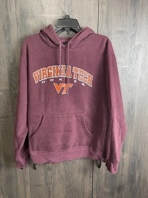 Vintage Virginia Tech Hokies Maroon Hoodie Sweatshirt Adult Medium Maroon - Image 1 of 4