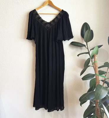 Maxi De Colección Lindsey Blake Intimo Caftán Talla Única Encubrimiento Bohemio Hippie Gauzy Foto 1 de 4