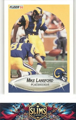 1990 Fleer Los Angeles Rams Mike Lansford #41 - Image 1 of 2