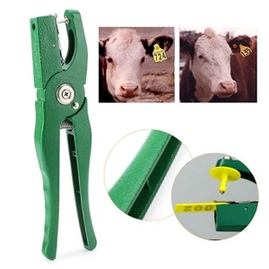 Pince à marque auriculaire bovins bétail poinçon applicateur tagger pour porc chèvre vache chien - Photo 1/7