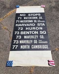 MBTA MASSACHUSETTS BAY TRANSPORTATION AUTHORITY BUS ROLL SIGN CAMBRIDGE MA - Picture 1 of 1