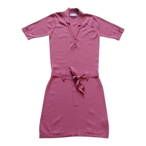 Zara Damen Polo Midi tailliertes Strick Shirt Kleid, Gürtel, Dusty Mauve, Größe L - Bild 1 von 12