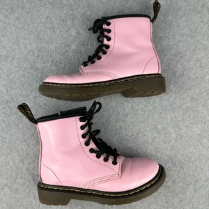 Dr Martens Niñas Talla US 12 Rosa 1460 Botas con Cordones Cremallera Lateral Documentos - Imagen 1 de 9