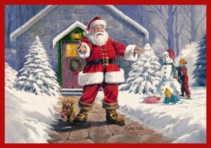 5x8 Milliken Welcome Santa Pictorial Christmas Area Rug - Approx 5'4"x7'8" - Picture 1 of 1