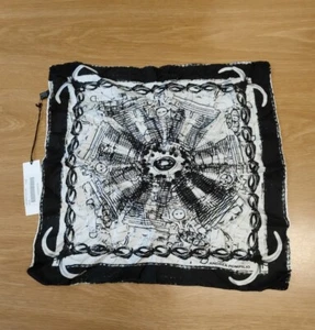 Foulard Pochette Bianco/Nero 100% Seta ANDREA POMPILIO - Foto 1 di 4