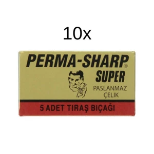 10x Perma-Sharp Double Edge Rasierklingen (50 Stk.) für Rasierhobel Barbier