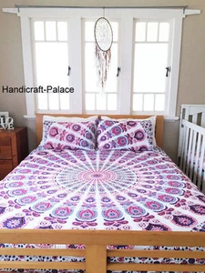 Mandala de India Edredón Ropa Cama Colcha Hippie Doble Con 1 Almohada Cubierta - Imagen 1 de 3